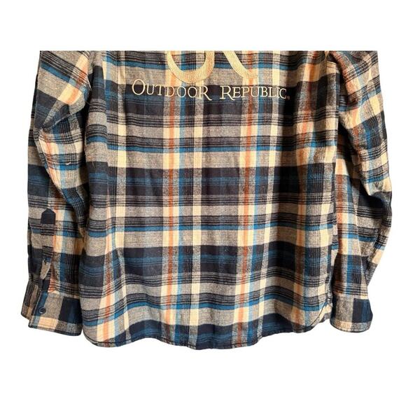 Burnside Sz L Plaid Flannel Button Down Flannel Shirt Outdoor Workwear - Picture 14 of 14